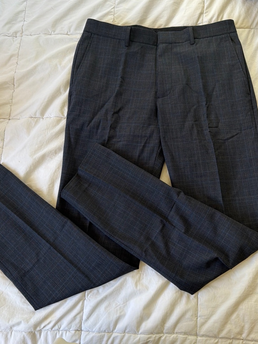 J. Crew Men's Dark Gray Plaid Dress Pants